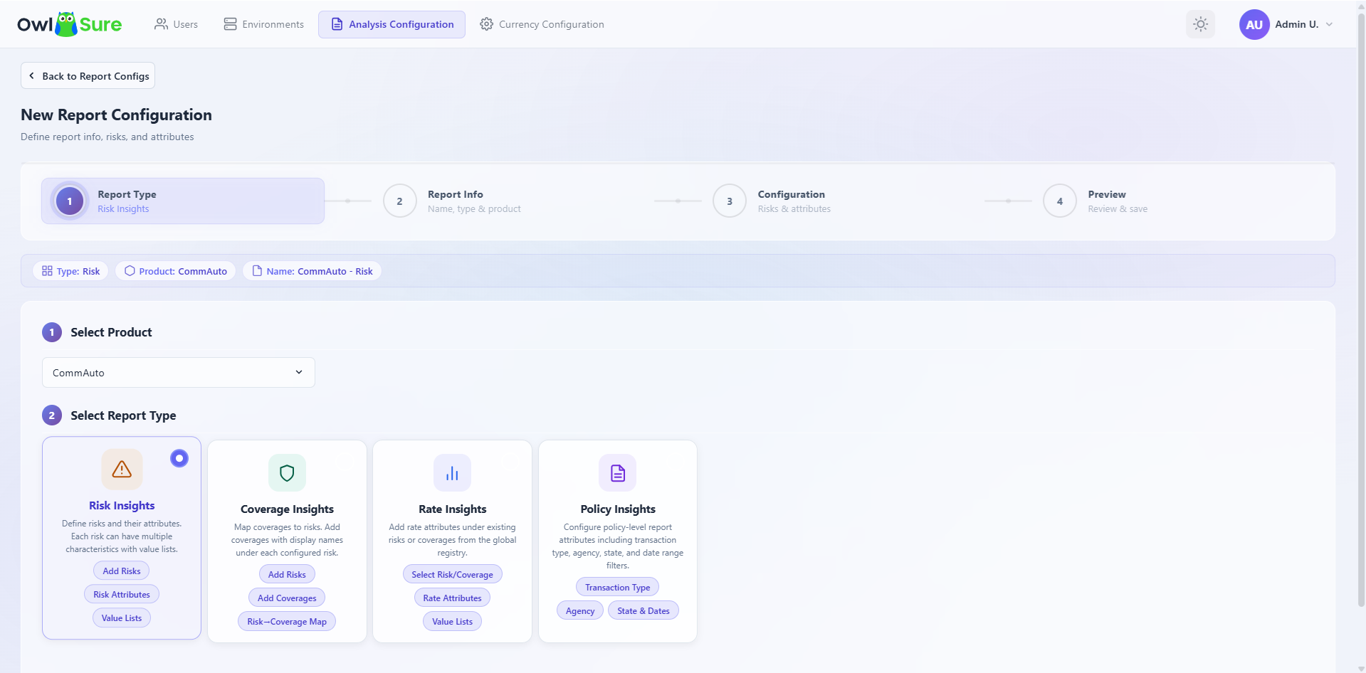 Risk Insights Configuration
